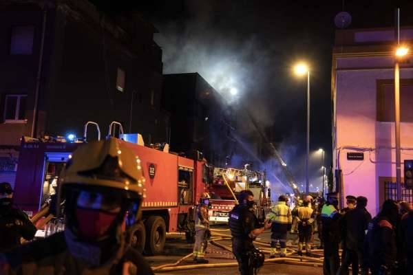 Three people have died in a blaze at an abandoned warehouse in north-east Spain that was sheltering hundreds of migrants. — Courtesy photo