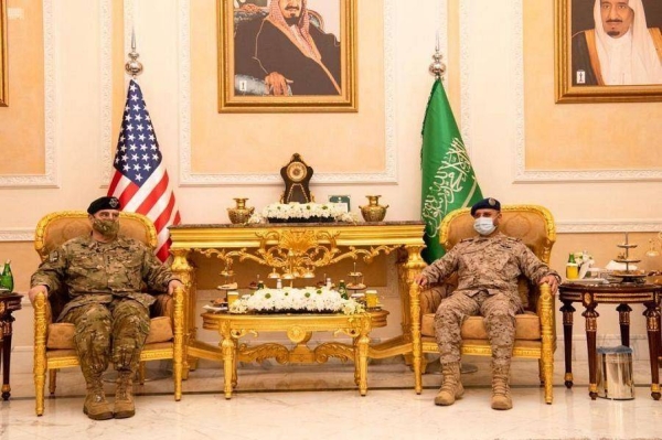 Saudi Arabia’s Chief of General Staff Gen. Fayyadh Al-Ruwaili received here on Wednesday Chairman of the US Joint Chiefs of StaffGen. Mark A. Milley and his accompanying delegation. — SPA photos