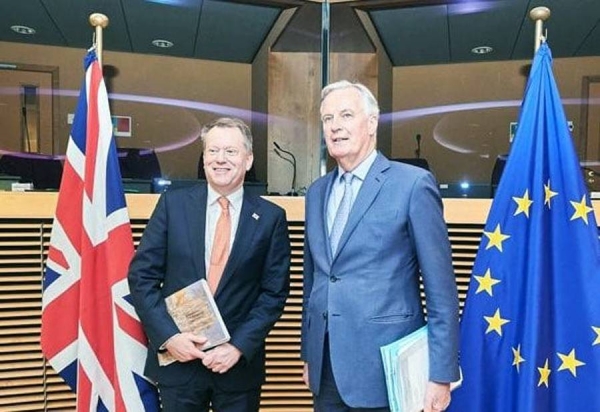 UK’s lead negotiator David Frost met his European counterpart Michel Barnier on Sunday, as they continued to try to thrash out a deal ahead of the end of the transition period Dec. 31. 