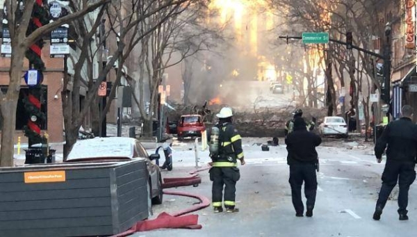 A loud explosion shook the US city of Nashville, Tennessee, early on Christmas morning, injuring three people and knocking out communications systems across the state. — Courtesy photo