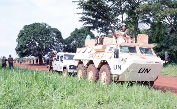 File photo shows ‘Blue helmets’ from the UN mission in the Central African Republic on patrol in Mbomou Prefecture. — courtesy MINUSCA/Leonel Grothe