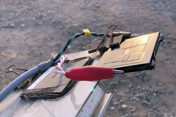 A bifacial perovskite/silicon tandem prototype being field-tested at King Abdullah University of Science & Technology in Saudi Arabia. The new technology is the result of a collaboration that includes U of T Engineering researchers. — courtesy Michele De Bastiani