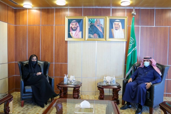 Alwaleed Philanthropies Princess Lamia Bint Majed Al Saud,and SDRPY's Ambassador Mohammed Bin Saeed Al Jaber during the signing ceremony.