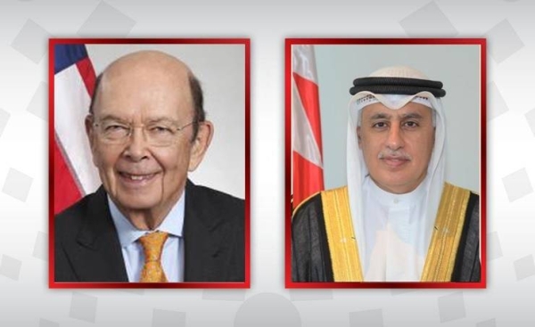 Bahrain's Industry, Commerce, and Tourism Minister Zayed Al-Zayani, right, sealed the deal this morning with US Secretary for Trade Wilbur Ross.

