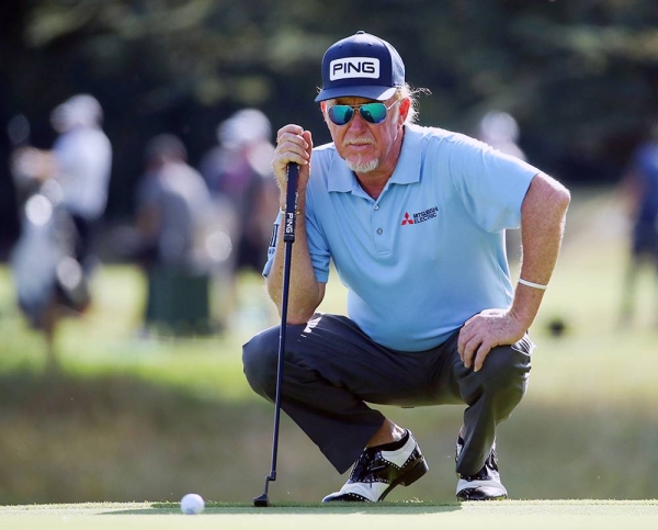 Henrik Stenson of Sweden plays a shot from the eighth tee during the pro-am as a preview for the Omega Dubai Desert Classic on the Majlis Course at The Emirates Golf Club on Jan. 22, 2020 in Dubai, United Arab Emirates. (Photo by David Cannon)