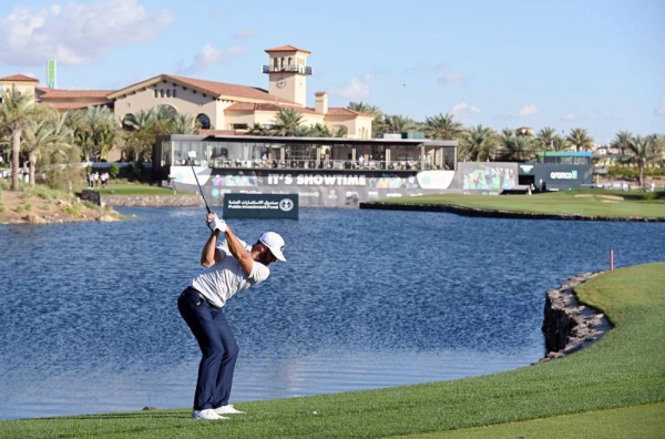 Victor Perez of France on the 6th tee during the third round of the Saudi International powered by SoftBank Investment Advisers at Royal Greens Golf and Country Club on Saturday in King Abdullah Economic City, Saudi Arabia. (Photo by Ross Kinnaird)