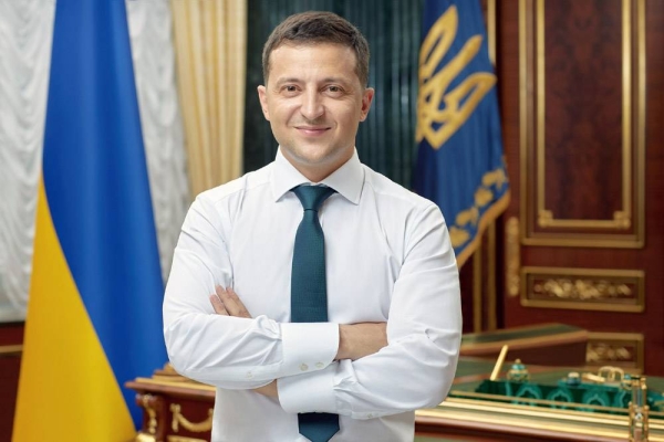 Volodymyr Zelenskyy, president of Ukraine, who is on an official visit to the UAE.
