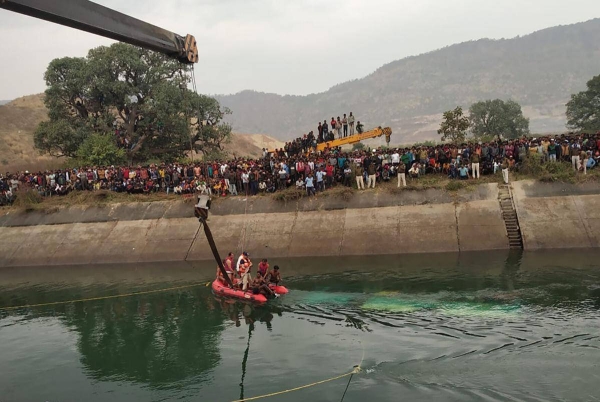 At least 40 people have been killed after a bus plunged into a canal on Tuesday in central India's Madhya Pradesh state. — Courtesy photo