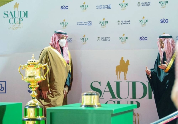 On behalf of Custodian of the Two Holy Mosques King Salman, Crown Prince Muhammad attended the Saudi Cup 2021, in its second edition, which is the most valuable in the history of the world horse races.