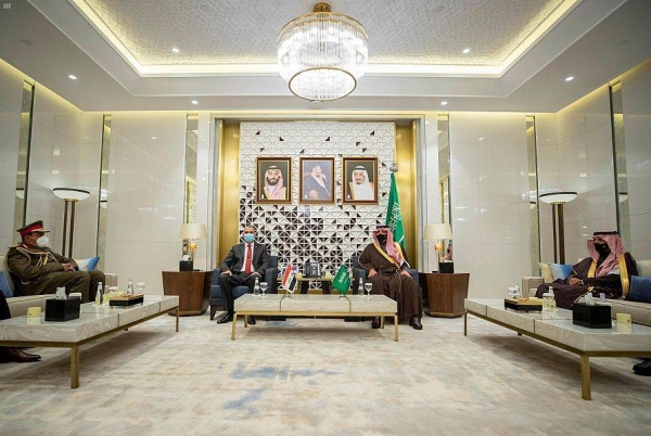 Saudi Arabia’s Interior Minister Prince Abdulaziz Bin Saud Bin Naif met on with his Iraqi counterpart, Othman Ali Al-Ghanimi, here on Monday. — SPA photos