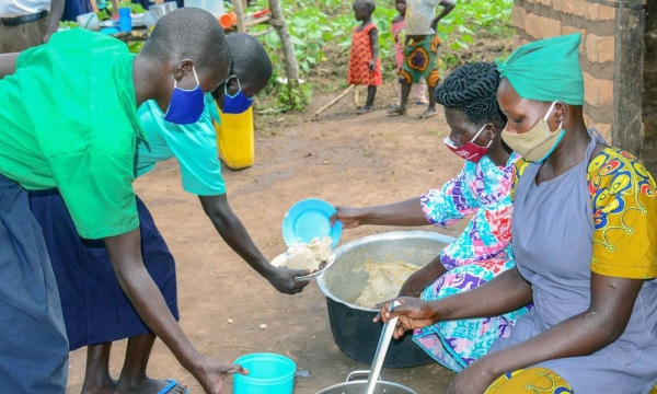 Students receiving meals at a school in northern Uganda. — courtesy UNICEF/Francis Emorut