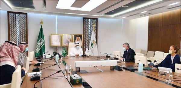 The Advisor at the Royal Court and Supervisor General of King Salman Humanitarian Aid and Relief Center (KSrelief) Dr. Abdullah Bin Abdulaziz Al Rabeeah met here Sunday with the Head of European Union Delegation to the Kingdom of Saudi Arabia, the Kingdom of Bahrain and the Sultanate of Oman Ambassador Patrick Simonnet.