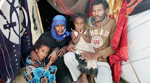 File photo shows displaced from the city of Taiz, a family lives in a tent in Al Turah, Yemen. — courtesy UNOCHA/Giles Clarke
