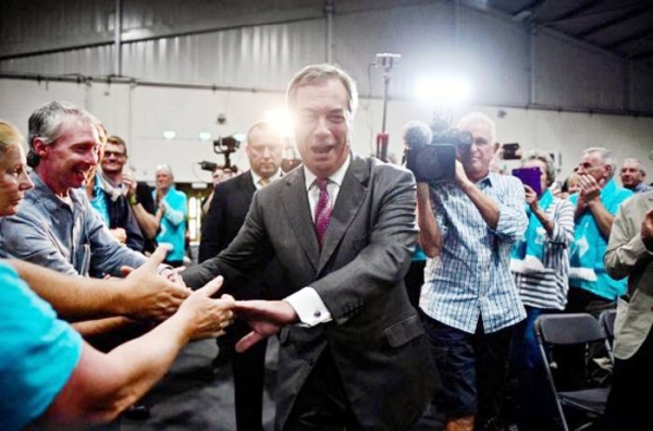 Nigel Farage, the grassroots Brexit politician largely credited with pressuring David Cameron into having an EU referendum, has quit politics for good. He is seen bidding adieu to his friends and party colleagues. — courtesy Reform UK