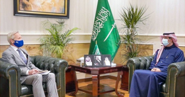 Dr. Awwad Bin Saleh Al-Awwad, president of the Human Rights Commission (HRC), meets Ambassador of the Republic of Finland Antti Rytovuori in Riyadh   on Monday.
