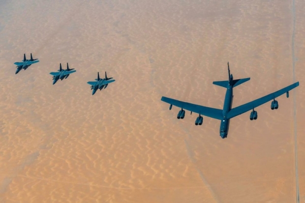 Saudi 515-SA fighters, US strategic B52 bombers conduct bilateral exercise