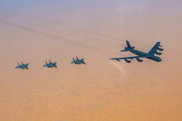 Saudi 515-SA fighters, US strategic B52 bombers conduct bilateral exercise