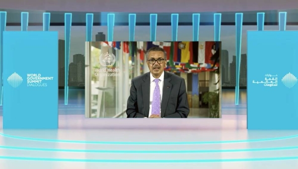 Dr. Tedros Adhanom Ghebreyesus, director-general of the World Health Organization (WHO), addresses the World Government Summit Dialogues in Dubai on Wednesday.