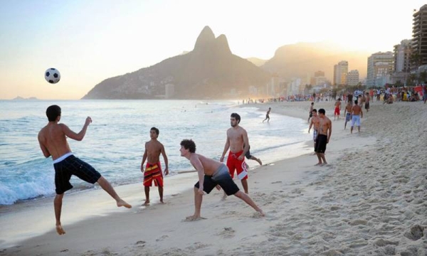 The famous Ipanema Beach, one of the most beautiful beaches in Rio de Janeiro, Brazil. Authorities vlosed iconic beaches to the public on Saturday for the first time since they reopened in July 2020, in a bid to curb a recent spike in coronavirus cases.