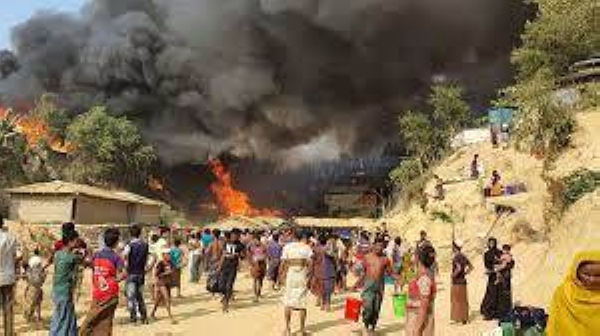 A fire has swept through a sprawling Rohingya refugee camp in Cox's Bazar, Bangladesh, destroying shelters and endangering the lives of tens of thousands of refugees. — Courtesy photo