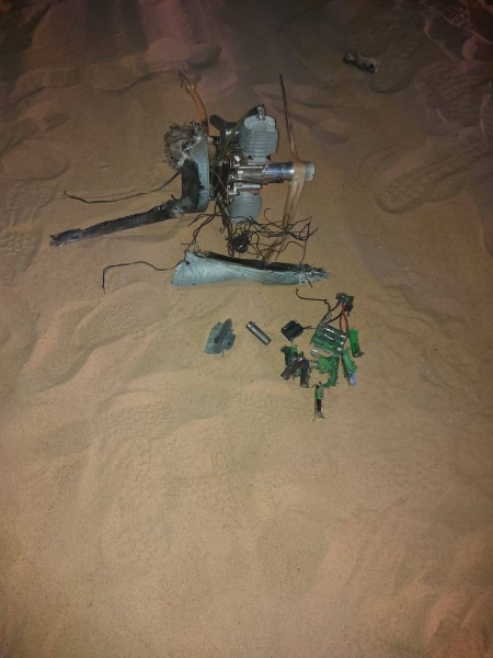 The coalition released pictures of the armed Houthi drones being intercepted by the Saudi-led forces.
