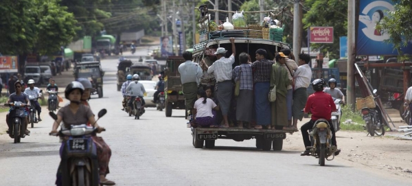 Migrant workers commute to their workplace in the Mandalay region. — File courtesy photo