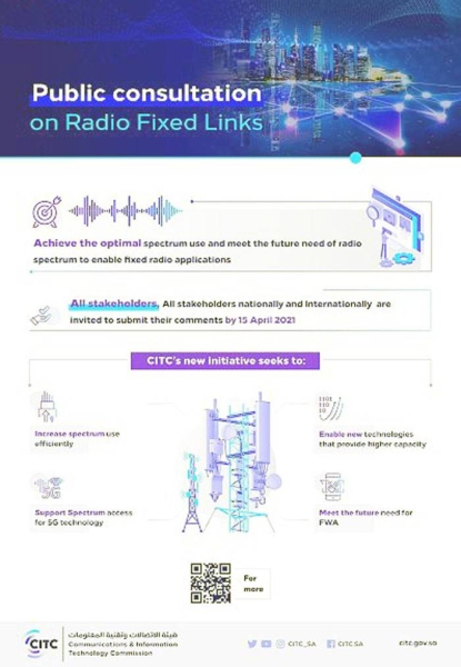 CITC publishes public consultation on radio fixed links to pave way for Next Gen technology