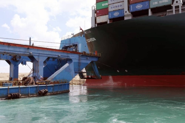 Egypt is using dredging units it its efforts to efficiently dislodge the giant container ship Ever Given blocking the Suez Canal.