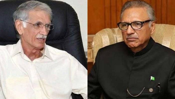 Pakistan’s President Dr. Arif Alvi, right, and Defense Minister Pervez Khattak are seen in this file combination picture. — Courtesy photo