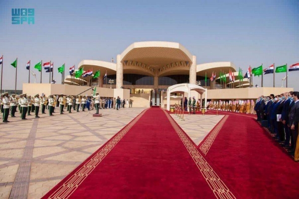 Iraqi Prime Minister Mustafa Al-Kadhimi was received by Crown Prince Muhammad Bin Salman, deputy premier and minister of defense, at King Khalid International Airport in Riyadh. — SPA photos