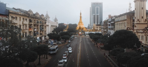 The Sule pagoda in downtown Yangon, the commercial hub of Myanmar, in seen in this file courtesy photo.