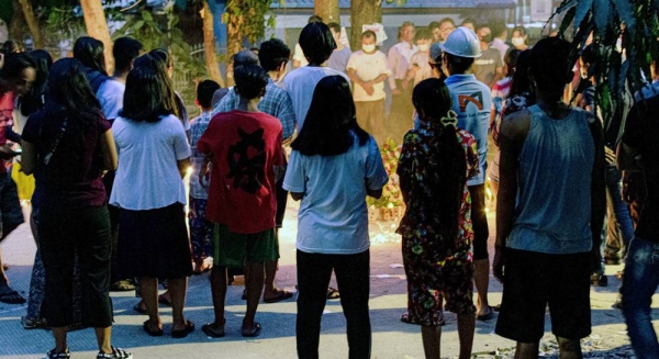People holding a vigil in Yangon, Myanmar. — courtesy Unsplash/Zinko Hein