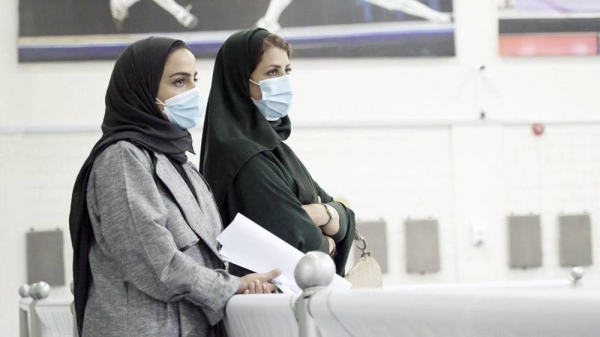 Two of the three Saudi female referees in fencing at the recent Kingdom’s Women's Fencing Championship.