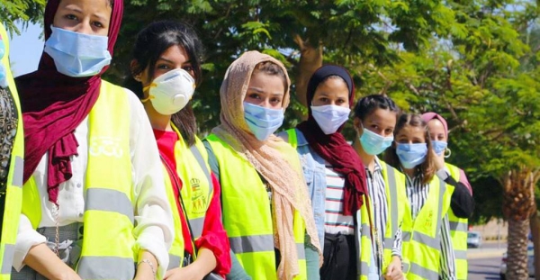 
Youth volunteers in Jordan are supporting their communities during the COVID-19 crisis. — courtesy UNICEF/Naua