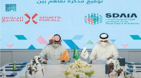 The Saudi Data and Artificial Intelligence Authority (SDAIA) and the Saudi Sports for All Federation (SFA) have signed a memorandum of understanding (MoU) to create a broad-based framework of cooperation across tech services and social impact initiatives. 