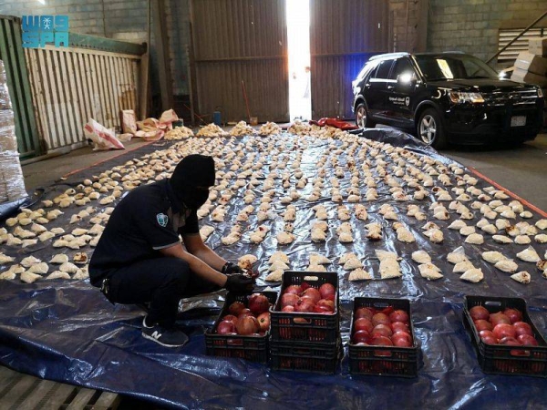 The Saudi Customs at Jeddah Islamic Port foiled an attempt to smuggle 5.3 million pills of Captagon hidden in a consignment of pomegranates imported from Lebanon. 