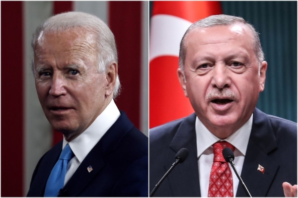 US President Joe Biden, right, and his Turkish counterpart Recep Tayyip Erdogan are seen in this file combination picture. — Courtesy photo