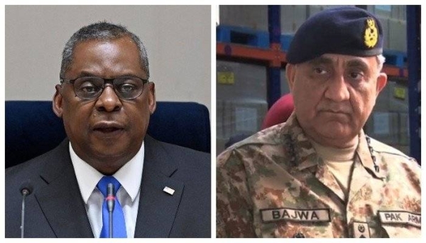 Secretary of Defense Lloyd Austin, left, and Pakistan’s army chief Gen. Qamar Javed Bajwa are seen in this file combination picture. — Courtesy photo