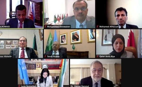 Permanent Representatives of the Gulf Cooperation Council (GCC) countries to the United Nations in New York, held a meeting through videoconference, chaired by Bahrain’s Permanent Representative to the United Nations in New York, Ambassador Jamal Fares Al-Rowaie, the Bahrain News Agency reported on Wednesday. — BNA photo
