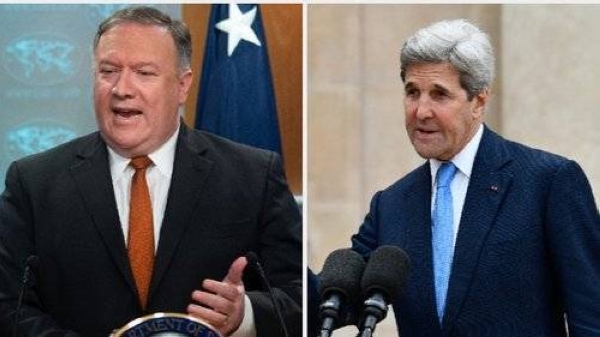 Former US Secretary of State Mike Pompeo, left, and Special Presidential envoy for Climate John Kerry are seen in this file combination picture. — Courtesy photo