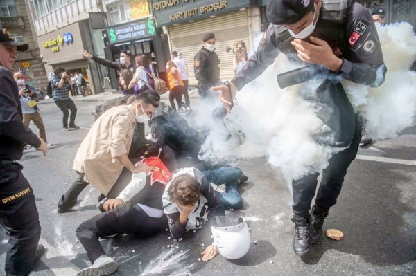 Dozens of protesters were arrested following clashes with the police in Istanbul on Saturday as they tried to mark May 1 against a ban imposed by the government due to COVID-19 restrictions.
