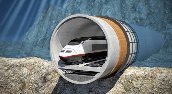 A pioneering design to bore a train tunnel between Helsinki and Tallinn is gaining ground after Finland and Estonia signed a letter of intent. A rendering of the Helsinki-Tallinn tunnel.