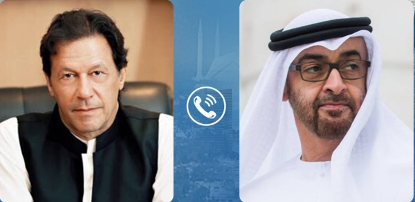 Pakistan’s Prime Minister Imran Khan, left, held telephonic talks on Monday with Abu Dhabi Crown Prince Sheikh Mohamed Bin Zayed Al-Nahyan. — WAM photo
