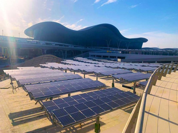  Abu Dhabi Airports and Masdar have announced the completion of Abu Dhabi’s largest solar-powered car park, which will save 5,300 tons of carbon dioxide per year. — WAM photos