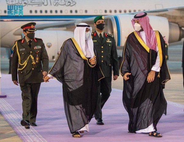 Kuwaiti crown prince arrives in Saudi Arabia on first official trip abroad