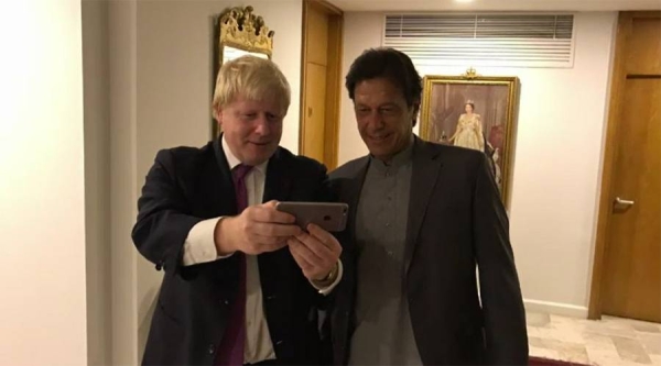 British Prime Minister Boris Johnson, left, and his Pakistani counterpart Imran Khan are seen in this file picture. — Courtesy photo
