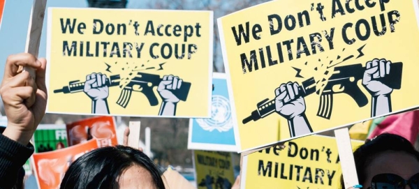 A demonstration against Myanmar's military coup takes place outside the White House in Washington, DC, USA. — courtesy Unsplash/Gayatri Malhotra