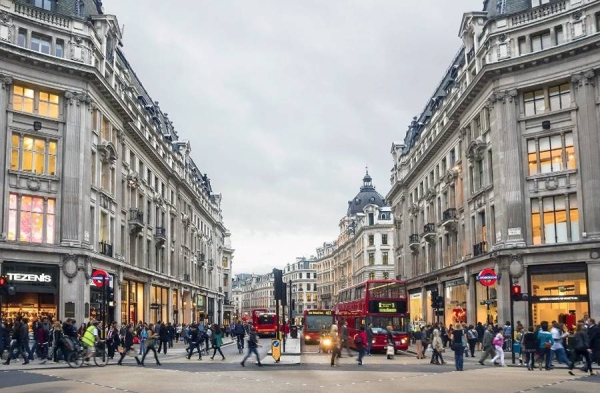 File photo of shops in Oxford Street, London. British Prime Minister Boris Johnson is on Monday expected to announce that England's remaining COVID-19 restrictions will not be lifted on June 21 as planned.