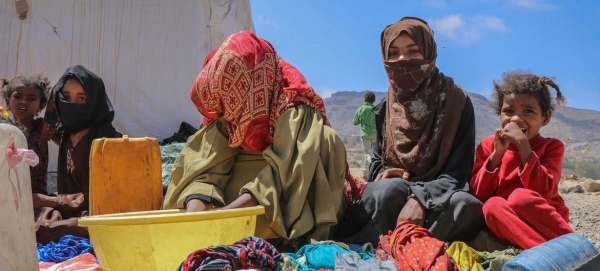 A family in the Al Dhale'e camp for people displaced by the conflict in Yemen. — Courtesy file photo
