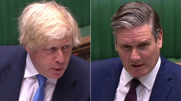UK Prime Minister Boris Johnson, left, and Labour leader Sir Keir Starmer are seen in this file combination picture. — Courtesy photo